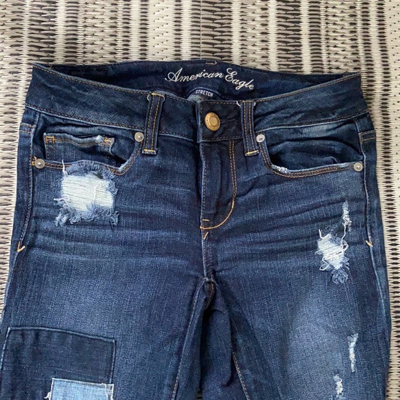 Distressed patchwork American eagle jeans - Picture 3 of 6